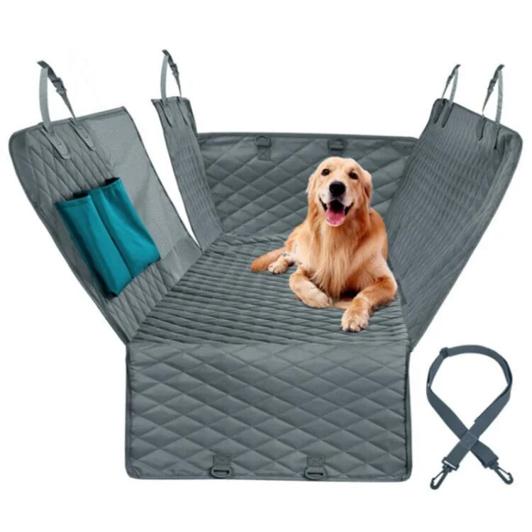 
Washable Waterproof Oxford Grey Green Pocket Zipper Dog Car Hammock Mat Pet Mesh Window Dog Car Seat Covers 