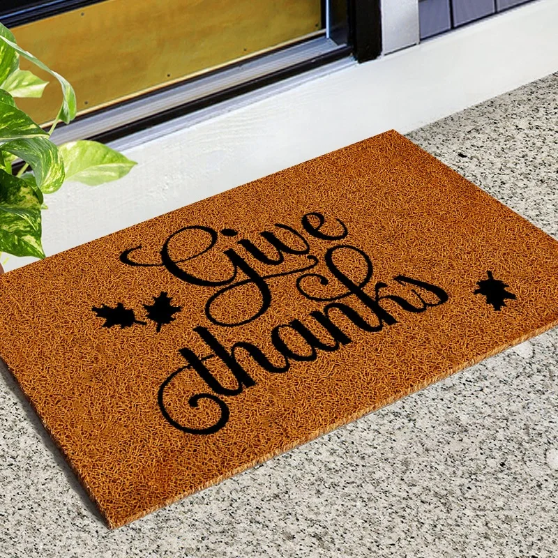 Non Slip Outdoor Indoor Cushion PVC Coil Floor Carpets Customized Logo Doormats Welcome Entrance Front Door Mats for Home