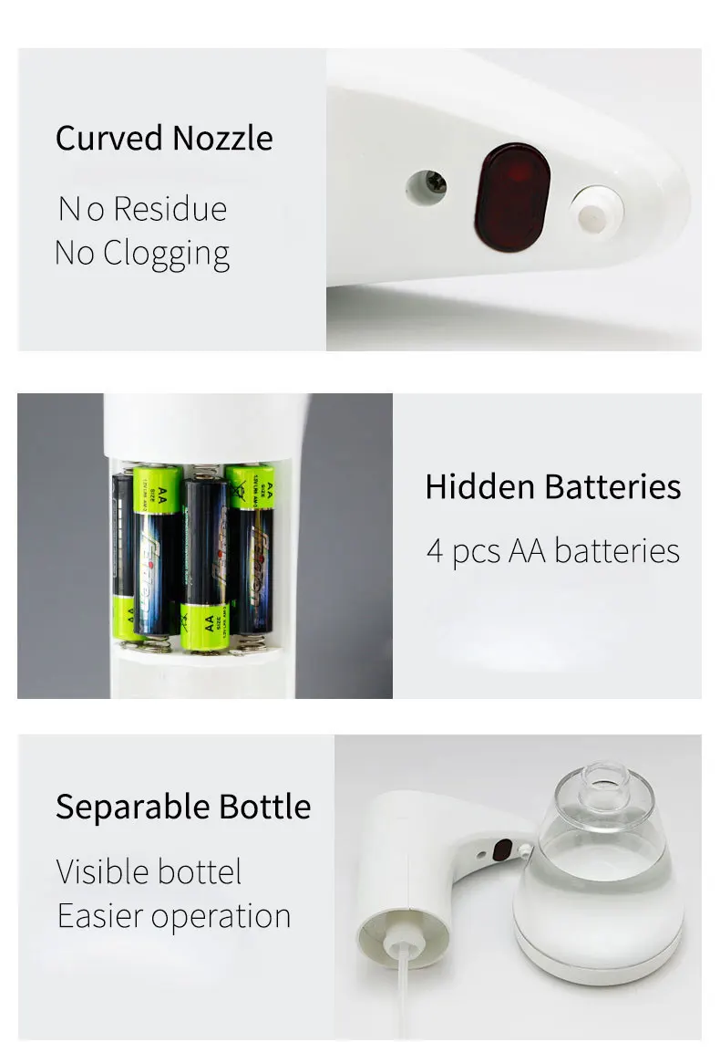 Round Automatic Spray Soap Dispenser 480ml Smart Sensor Dish Soap Dispenser For Kitchen Modern