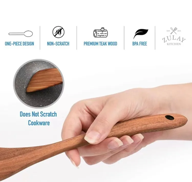 New products for 2023 Tools Spatula Kitchen Utensils Set For Cooking Custom Restaurant Soup Spoon Bamboo Cutlery