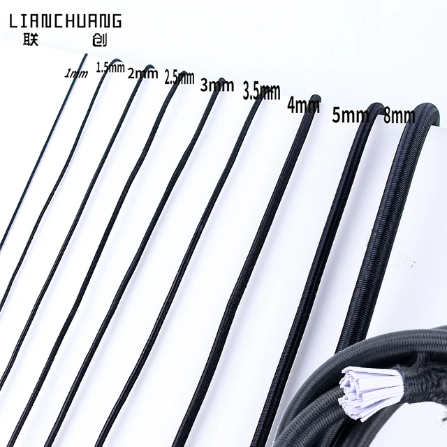 Factory Wholesale1.5mm 2mm 2.5mm 3mm 3.5mm 4mm 5mm  Strong Stretch  Braided Round  Elastic cord