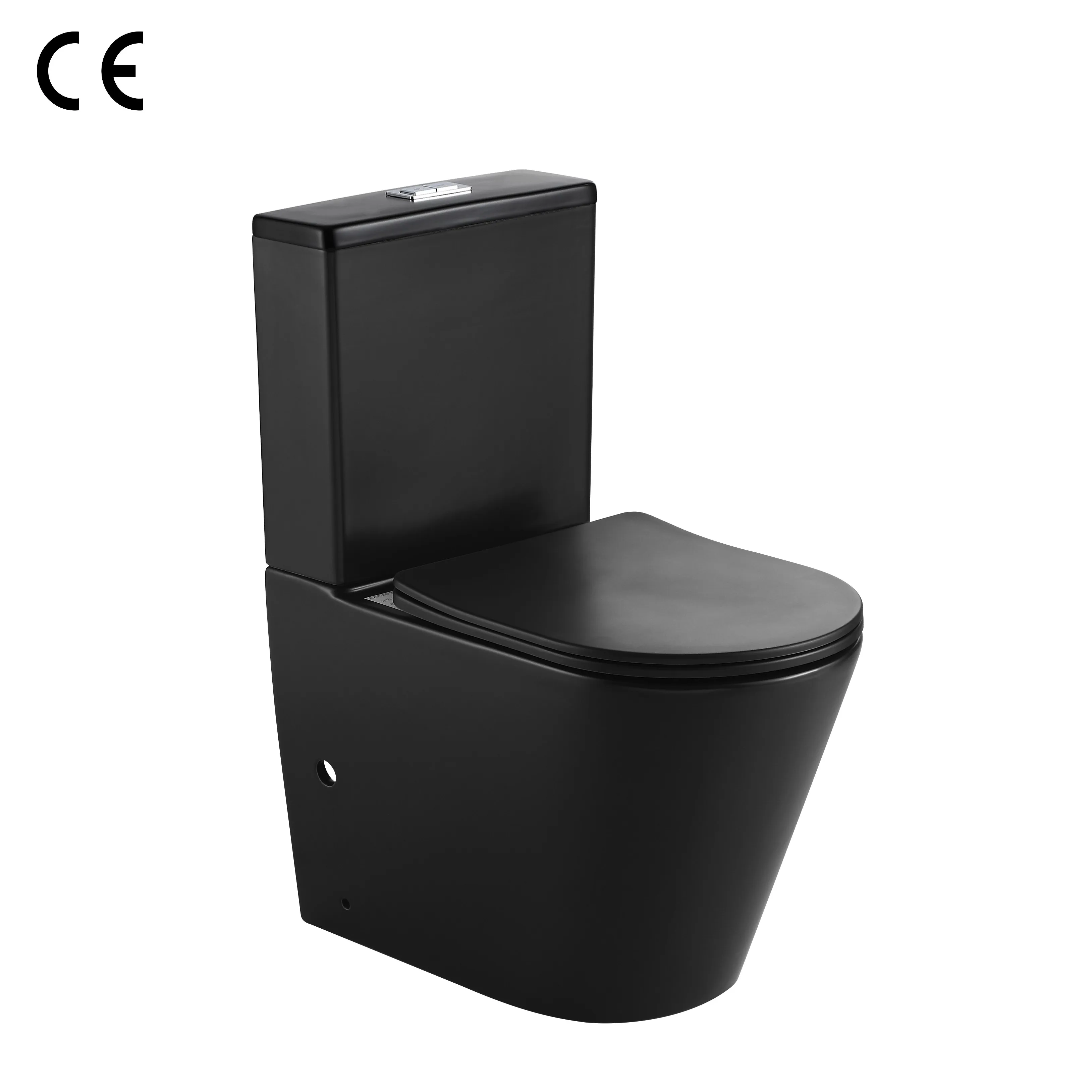 Hot Sale New Arrival Modern Design Matte Black Porcelain CE Floor Mounted Inodoro Bathroom Two Piece Ceramic Toilet for Sale