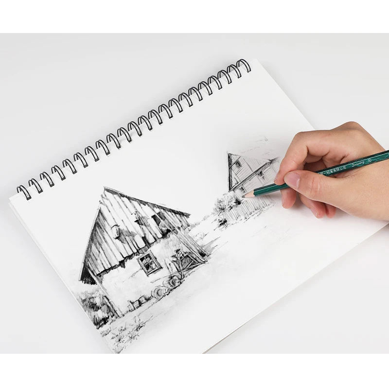 Professional 160g Creamy White Acid Free Spiral A4 Sketchbook Drawing Book for Artist