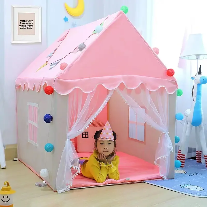 Kids Baby Princess Game Children Birthday Flowers Teepee House Outdoor Castle Playing Indoor Playhouse child tent