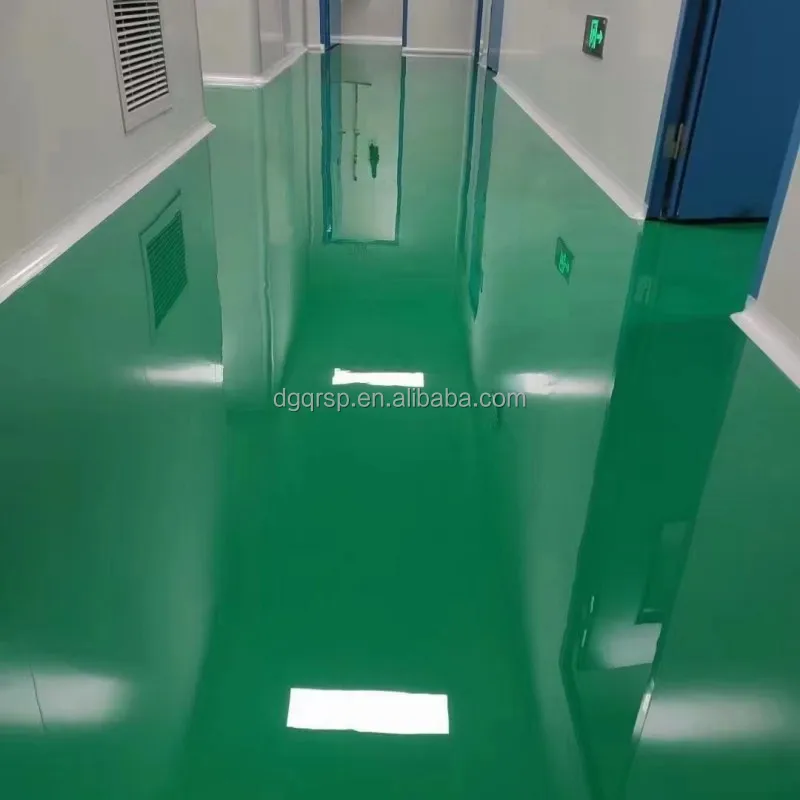 Customized colorful epoxy resin floor paint coating in garage for building