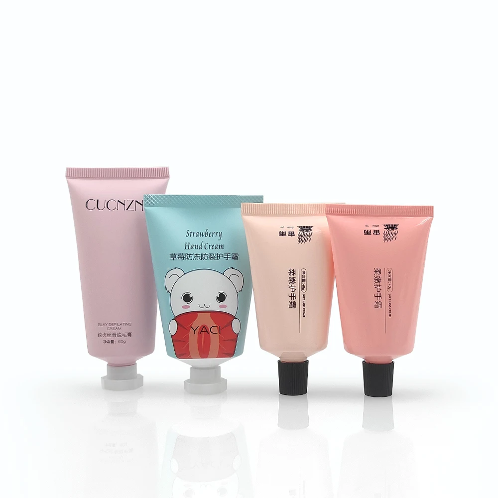 OEM PE Soft Face Wash Cosmetic Pink White Empty Plastic Tube Packaging Lotion Squeeze Sunscreen 30ml 50ml Hand Cream Tube