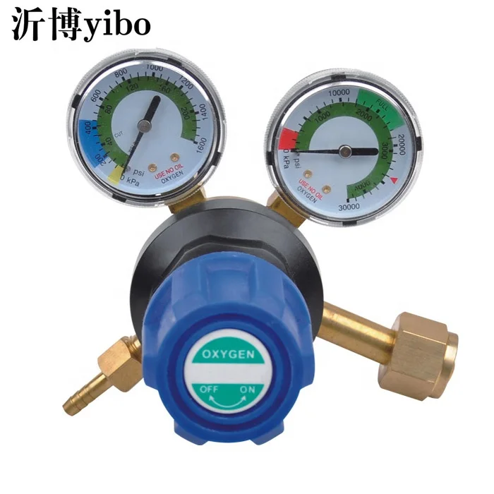 Made in China Brass Material mini type high pressure o2 regulator with two pressure gauges for gas Cylinder