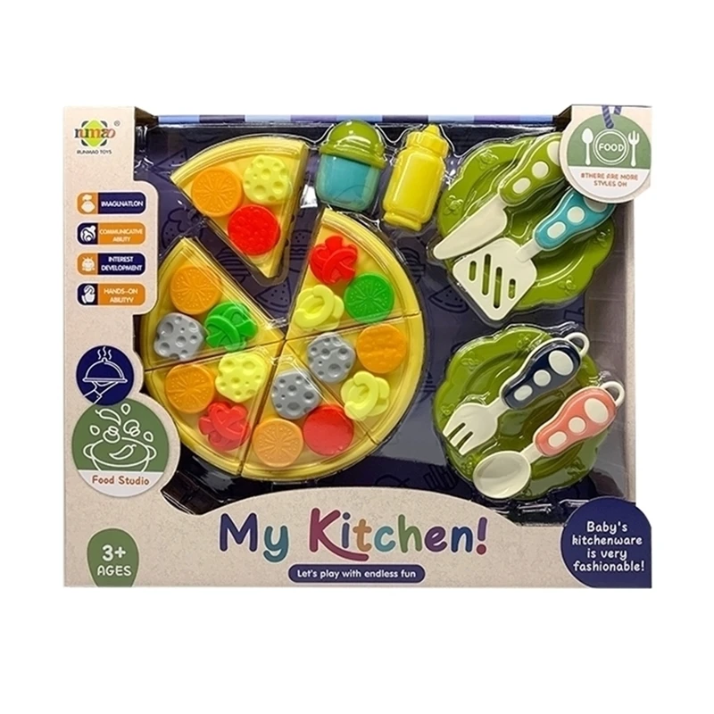 Kids pretend game girl gift Pizza tea set Over Every Family Toys