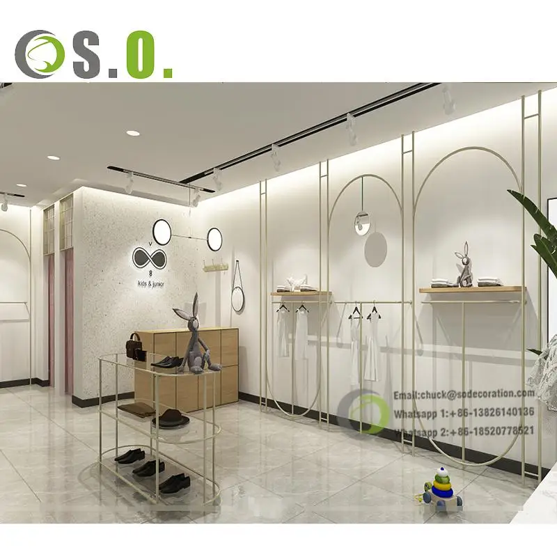 Kids Clothing Store Interior Design Fashion Display Rack Baby Shop Design, Retail Children Clothing Store Furniture