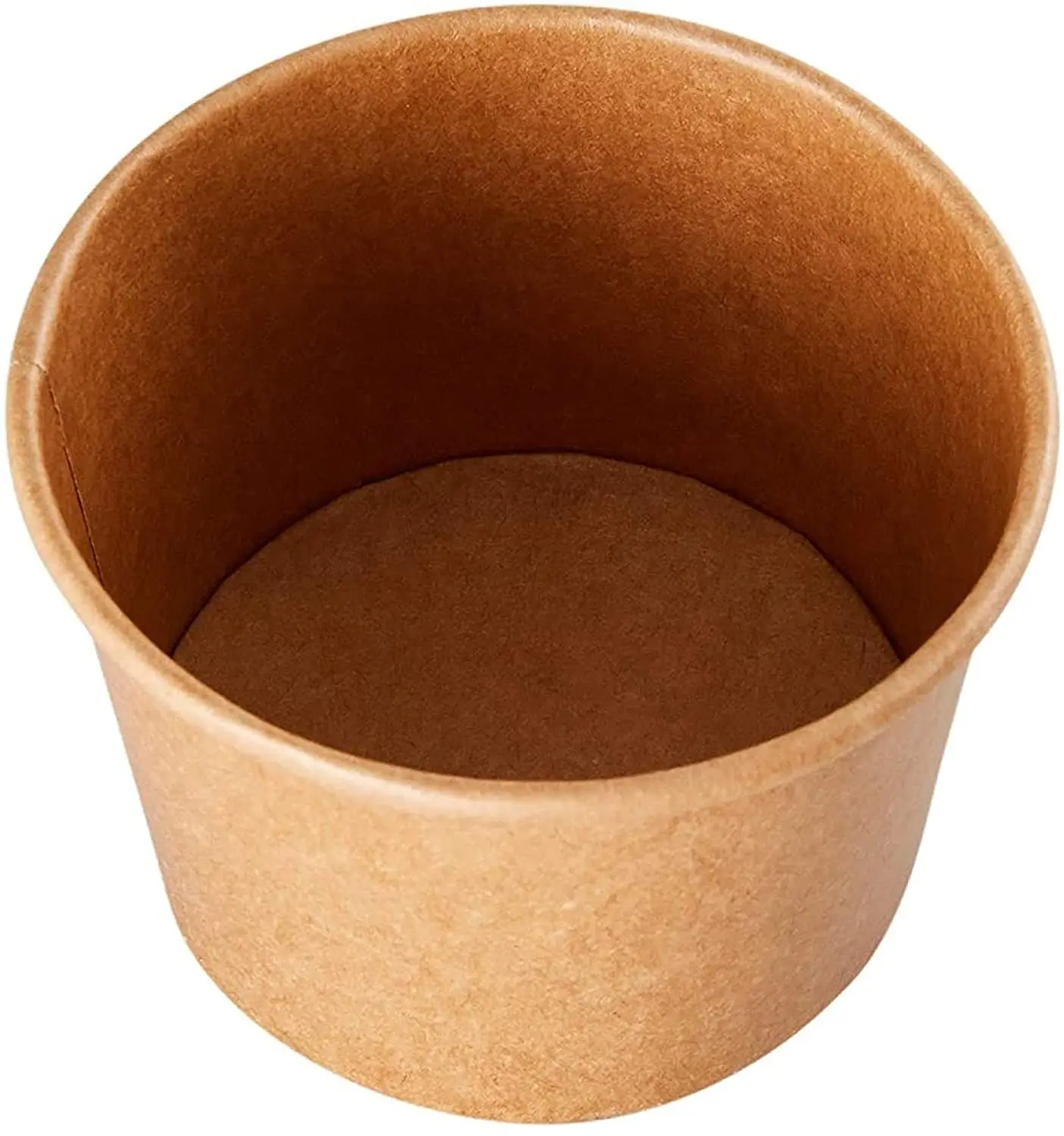 ODM/OEM Embalaje De Alimentos Round Brown Biodegradable Eco-Friendly Take Out Salad Fast kraft Paper Soup Cup Bowl
