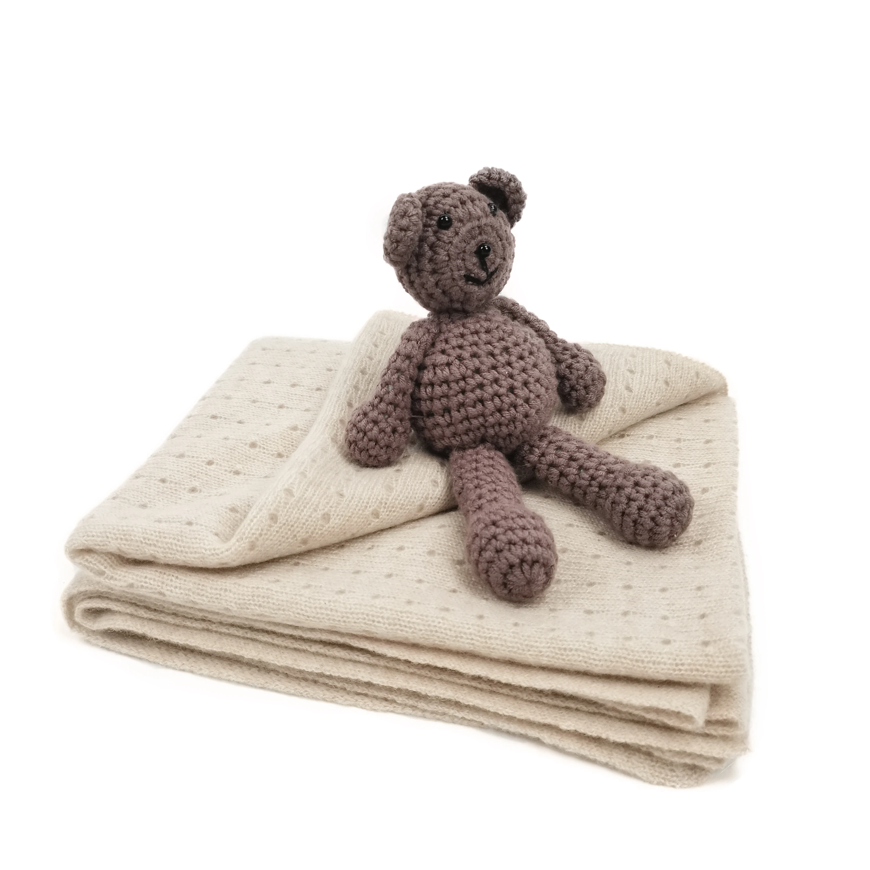 Изготовленное на заказ кашемировое одеяло с вырезами мягкое ощупь вязаное шерстяное детское