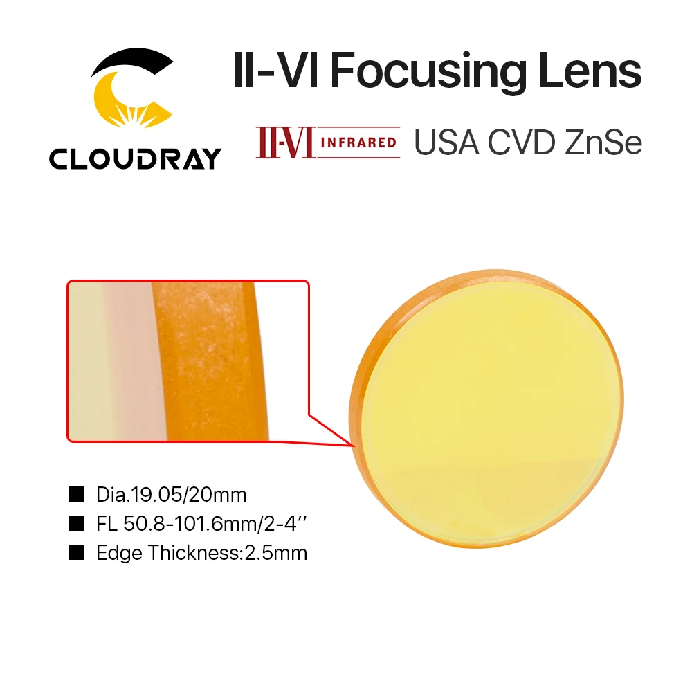  Cloudray CL04 D19.05/20/25 мм CO2 США II-VI лазерный фокус