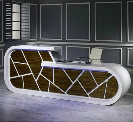 fancy clinic front desk table white medical reception desk