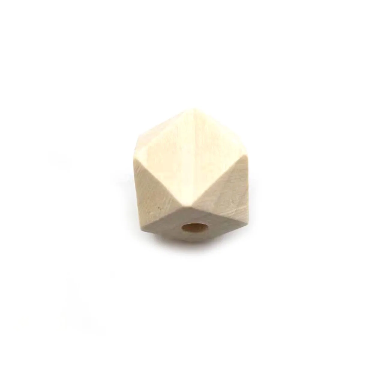 10mm-40mm Natural Finished Octagonal Polygons Wood Beads DIY with Hole for Handmade Necklace