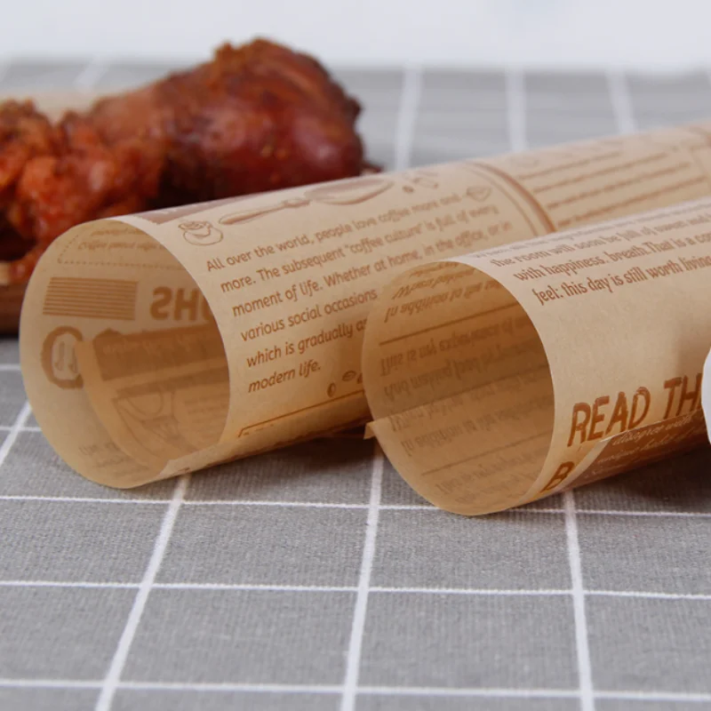 Customized Printed Insulated   Aluminum Foil Greaseproof Takeaway Sandwich Cheese Burger Food Wrap Paper Coated