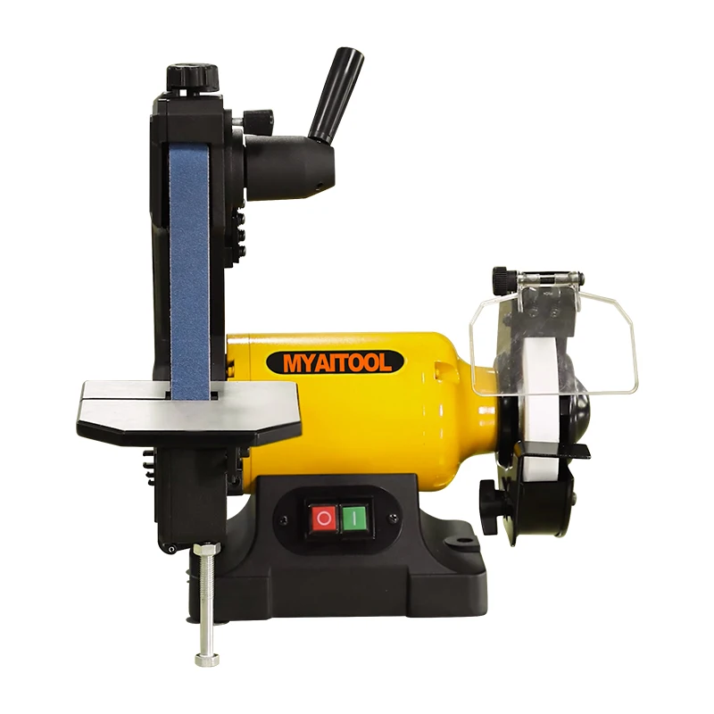 MYAITOOL 400W electric bench grinder with belt 150MM union bench grinder sander for wood and metal working