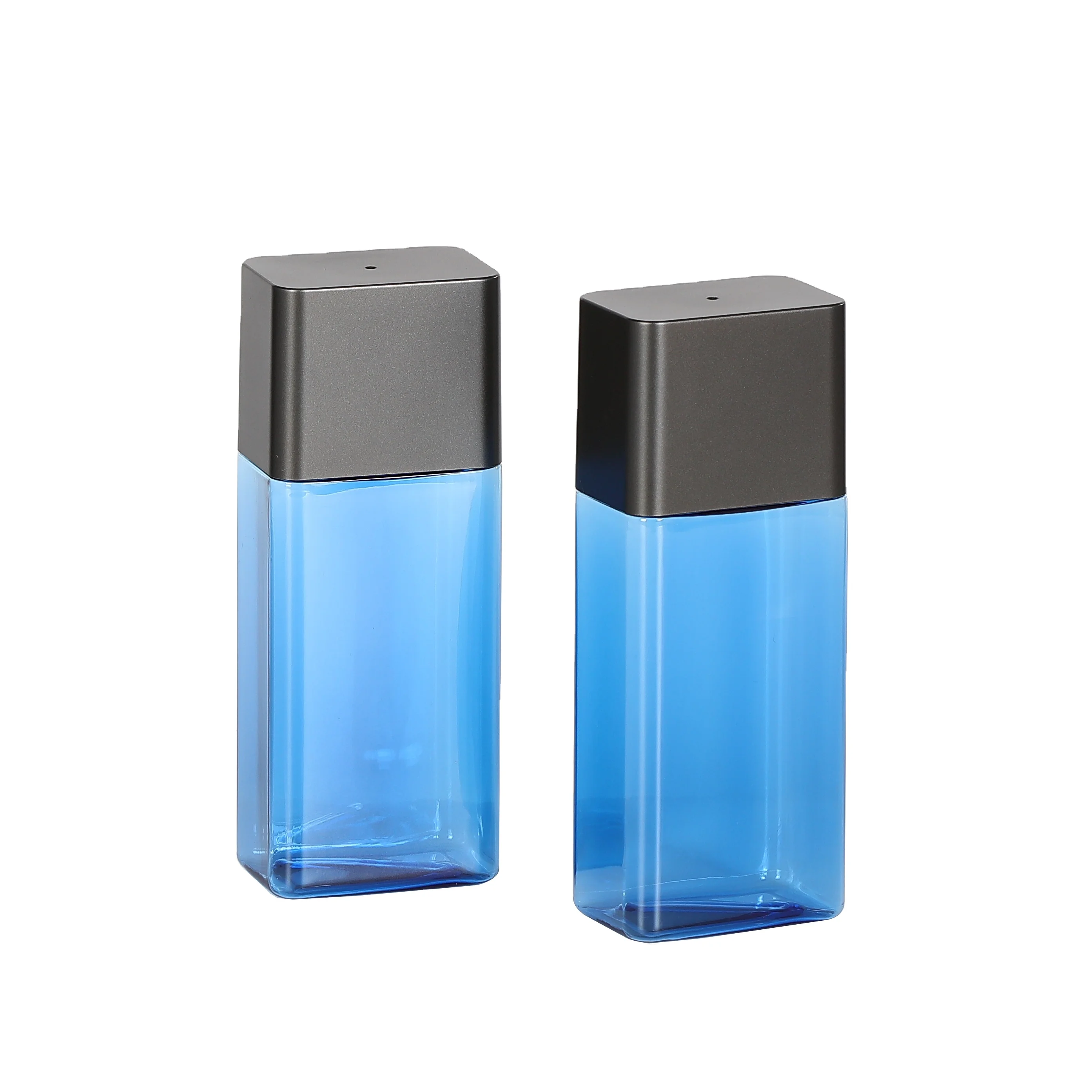 Plastic cosmetic packaging square lotion bottle shampoo container for men