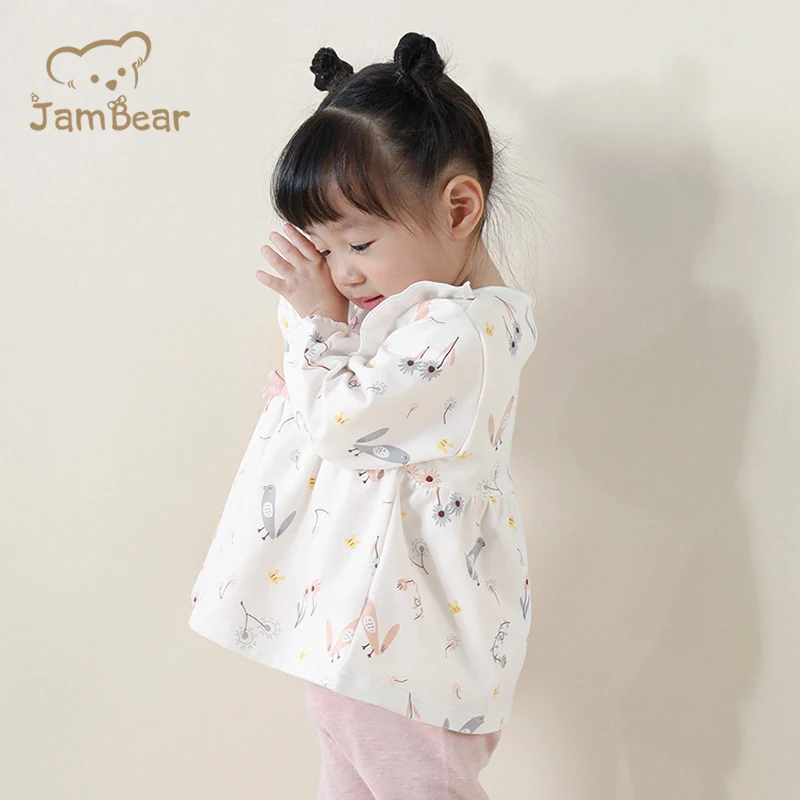 2021 модные платья для маленьких девочек JamBear из органического хлопка детская