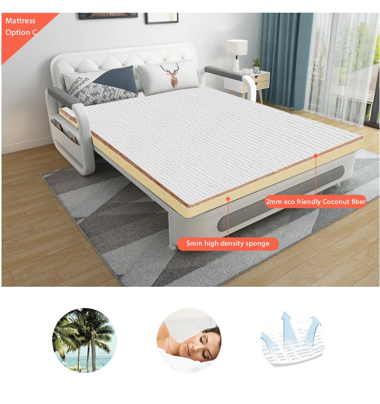 New arrival PU leather 5mmHigh density sponge sofa high quality sofa bed for home