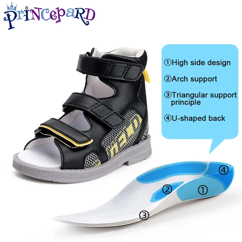 Princepard New Arrivals Orthopedic Shoes For Children Leather Orthopedic Sandals For Kids With Arch Support