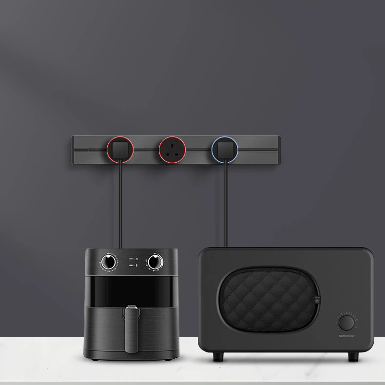 Aluminum wall embedded/open power track system office kitchen use power track socket