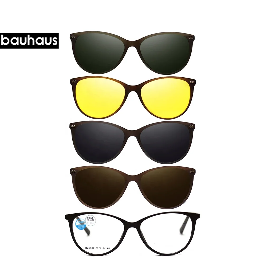 R25387 Factory Custom Logo Ultem Magnet Clip on Frame Women Eyewear Magnetic Polarized Sunglasses