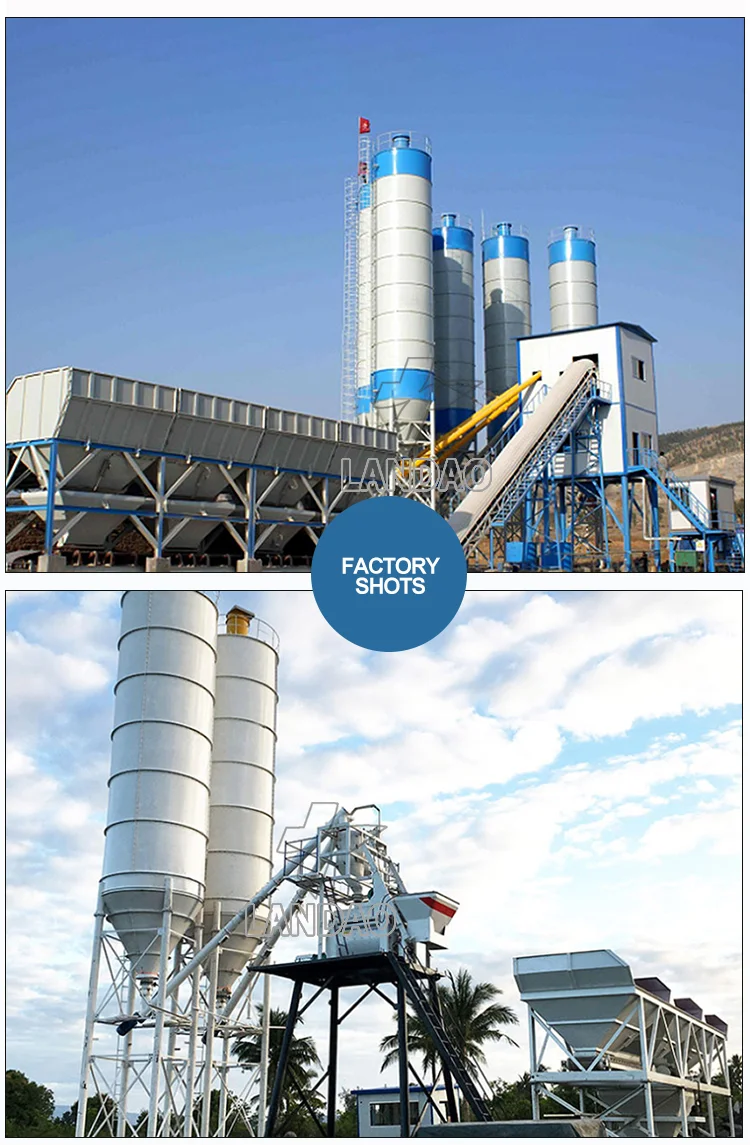 HZS90 Fixed Precast Belt Conveyor Wet Mix Concrete Batching Plant
