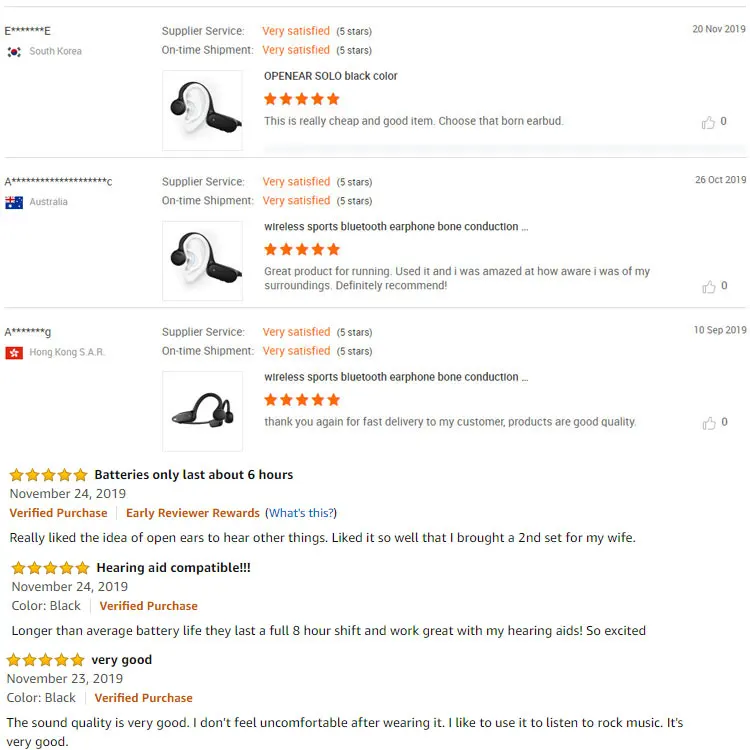 Ergonomics Design Open Ear Workout Headset Stereo Headphones Wireless Sports Earphones