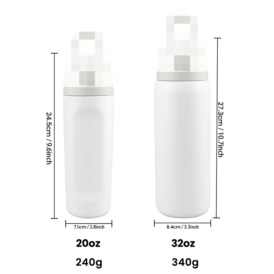20oz Insulated Stainless Steel Water Bottle Straw BPA-Free Eco-Friendly Sports Metal Cup Plastic Lid Sports Travel