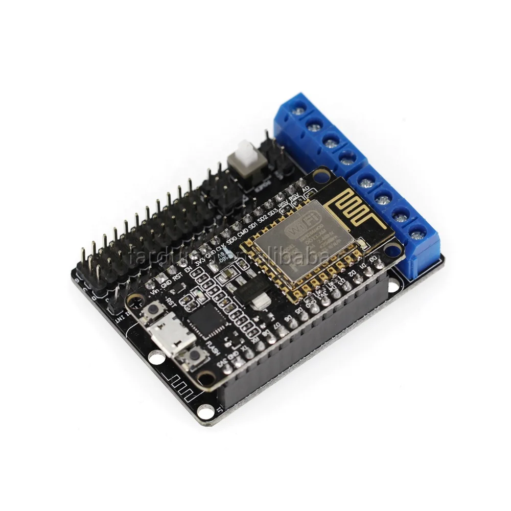 NodeMCU двигатель щит L293D для ESP-12E от ESP8266 изолятор балки встряхивая 12E комплект diy rc игрушки, Wi-Fi, умный автомобиль с дистанционным управлением