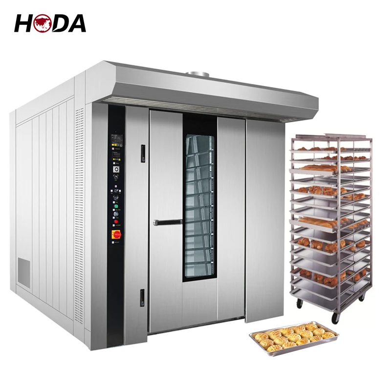 Bakery equipment rotary oven prices,gas kitchen industrial oven rolling burner with two metal rotary trolleys for drying fruit