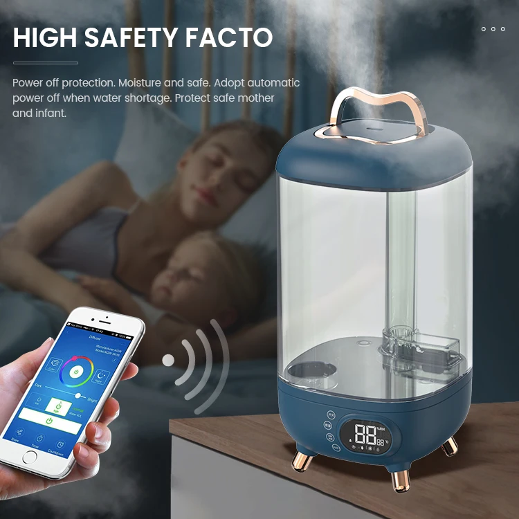 New Design Cold Mist Diffuser Air Purifier Smart Wifi Room Ultrasonic Humidifier