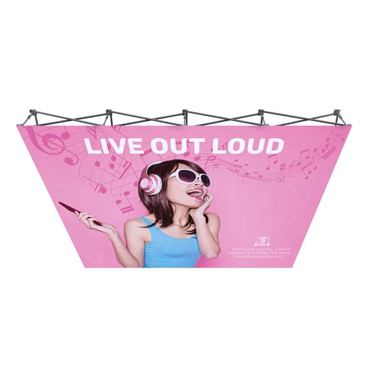 Wholesale Customized Aluminum Pop Up Stand Backdrop 8Ft 10Ft 20Ft Polyester Pop Up Display