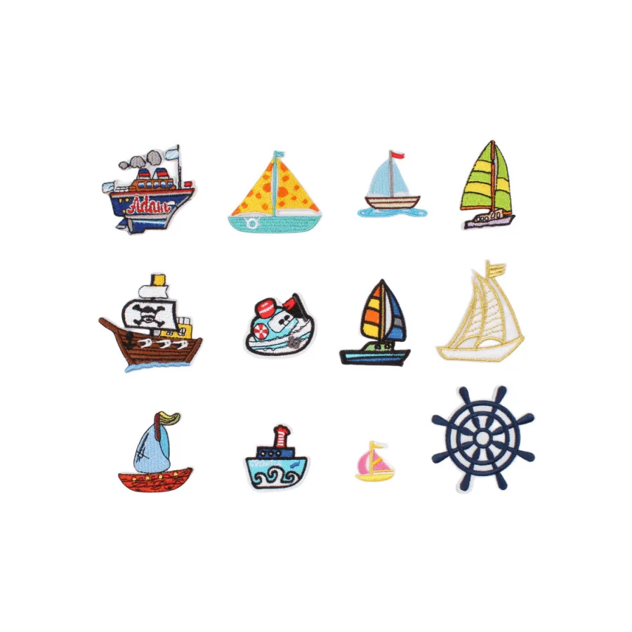 Cute Car Truck Train Bus Embroidery Patch for Kids Clothes Hat Decoration