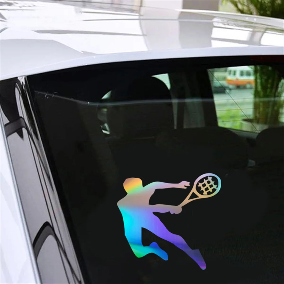 Play Tennis Car Laser Sticker Motorcycle Car Vinyl Laptop Window Wall Door JDM Decal Gift Die Cut Decals Laptop Window Glass