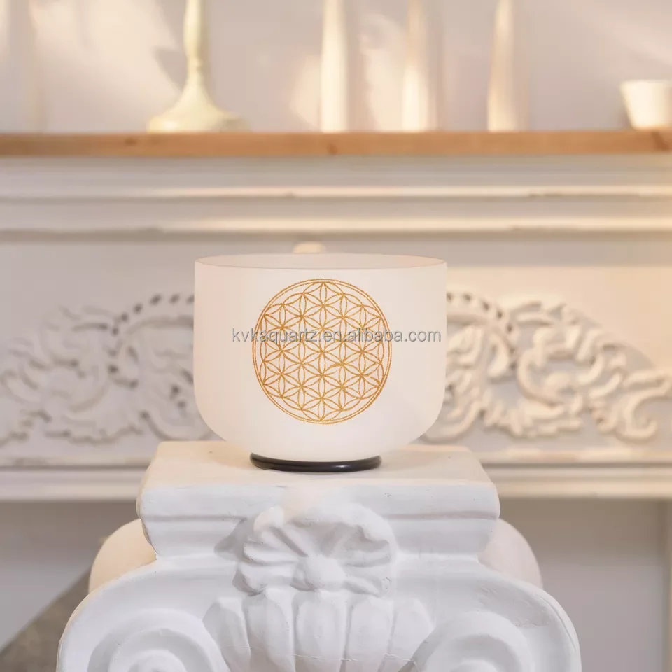 KVKA 528 Гц жизнь Цветочный дизайн 8 дюймов C Note чакра Матовый Кварцевый Кристалл Поющая чаша с бесплатным молотком