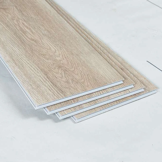 6mm Light Oak Waterproof Floor Vinyl Plastic Wood Grain SPC Click Flooring Tiles Install Click Flooring