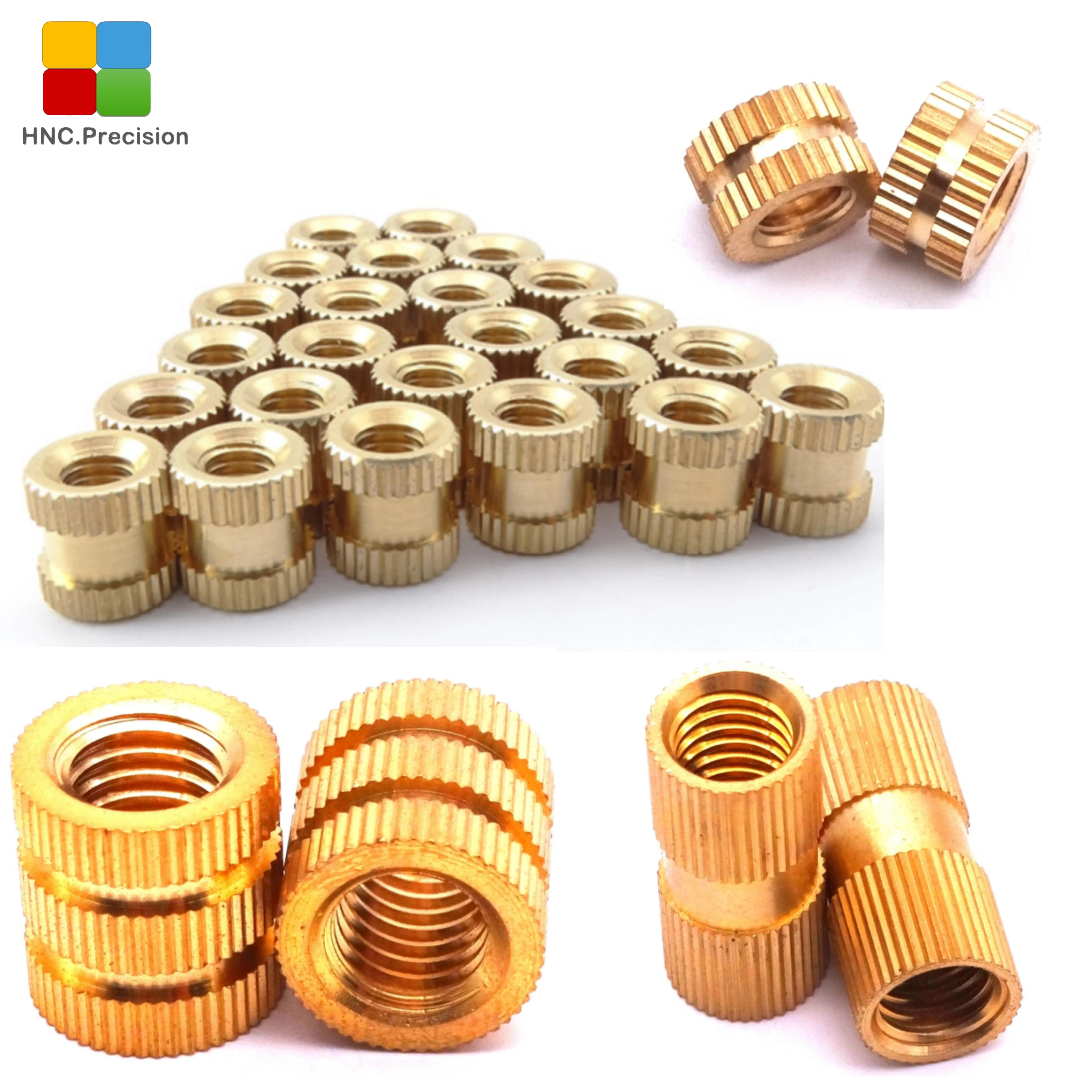Wholesale Professional Manufacture CNC Brass Inserts Recessed Nuts with Gold Plating for Healthcare Application