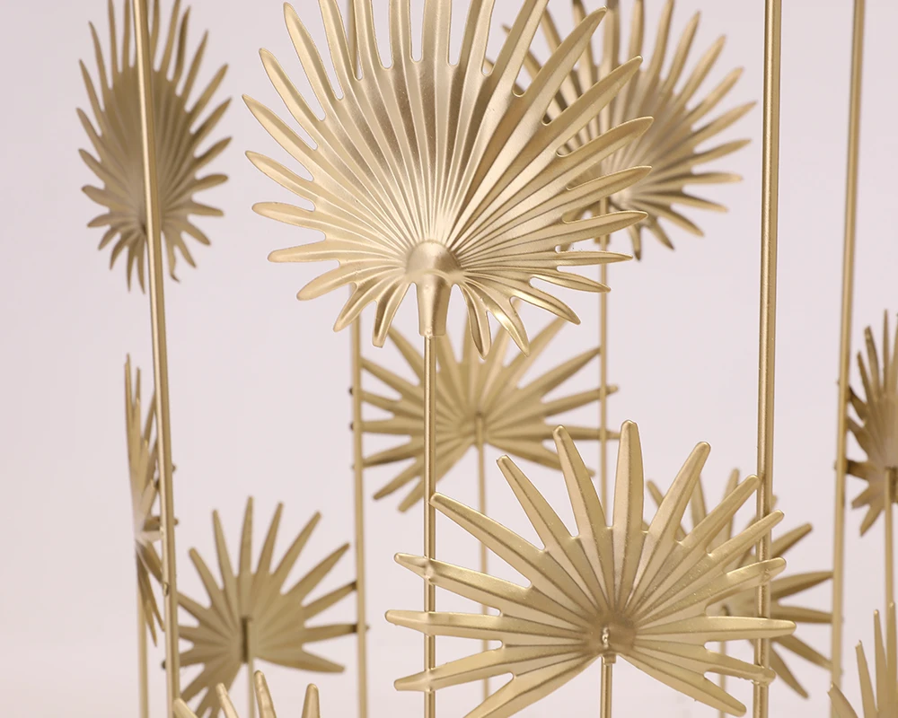 Metal decorative table top mirror flower design coffee table