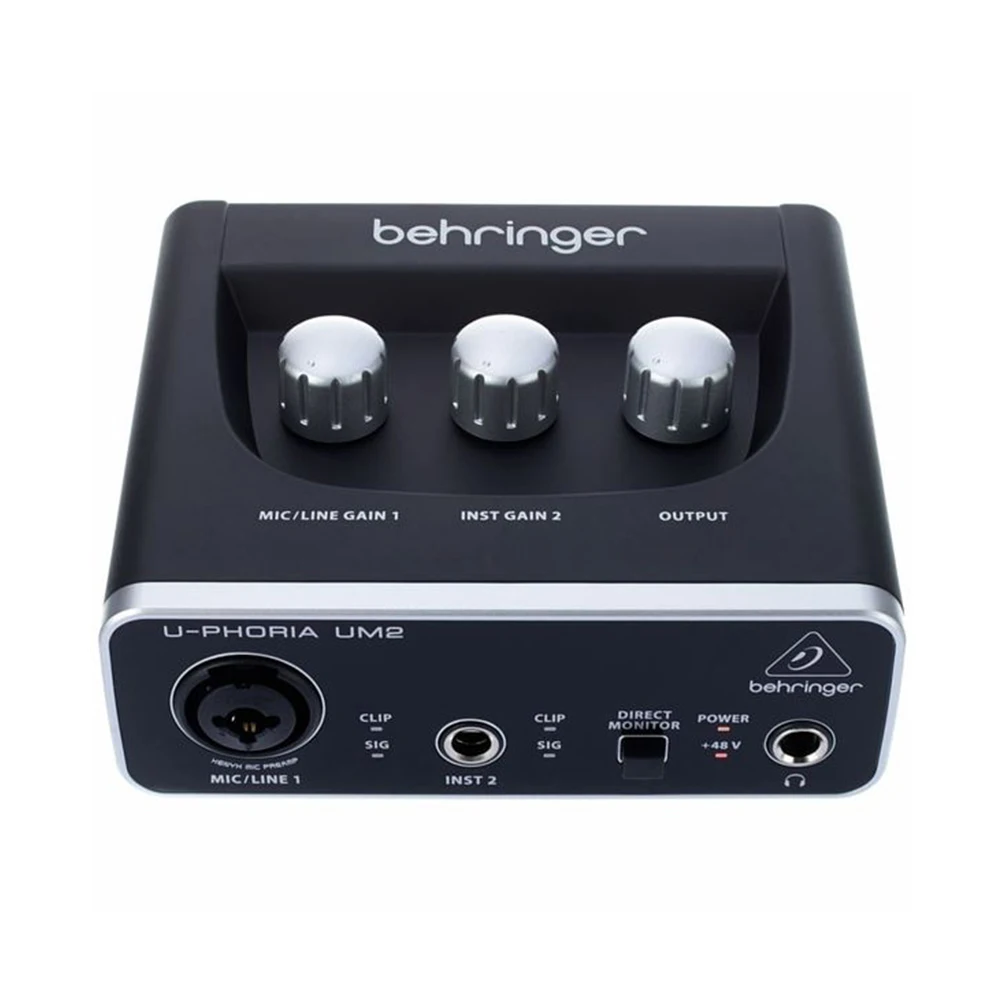 Behringer U-Phoria UM2 Studio Sound Card 2-Channel USB Audio Interface With 1 XENYX Preamp Pa System Music Equipment