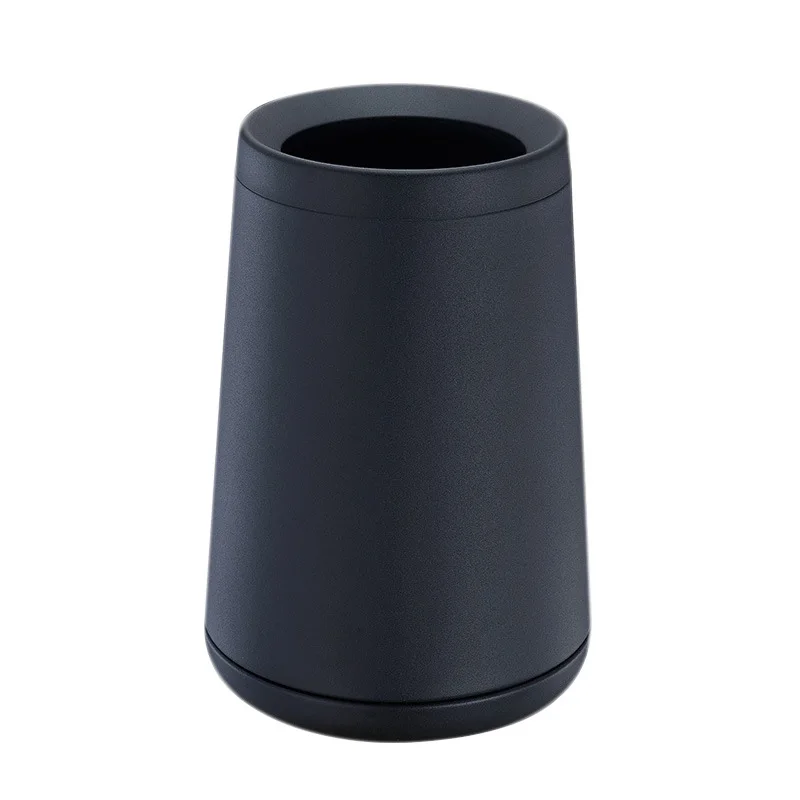 8L Black Trash bin Stainless Steel Garbage Can Room Trash Can Metal Waste Bin with Top Opening