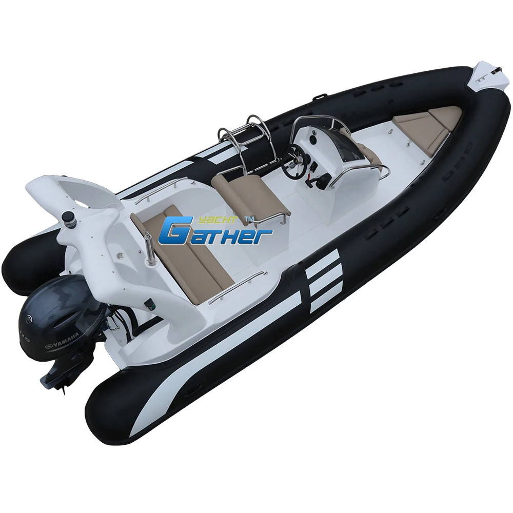 Gather yacht RIB580B 5.8M 19ft Factory Direct Sale 8 people Center Console Fiber hypalon Boat for Sale RIB580B