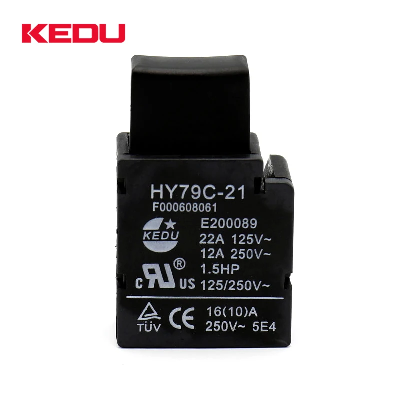  KEDU HY79C-21 16A 250V T85 самоблокирующиеся прямоугольные кнопочные переключатели для портативных инструментов с UL TUV