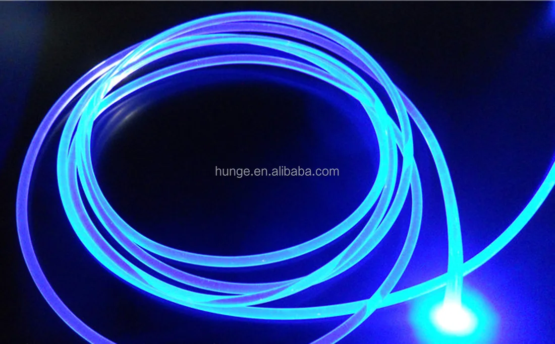 High Quality 3mm Solid Core Sideglowing Plastic Optical Fiber Cable For  Waterfall Light Engine Driver Source