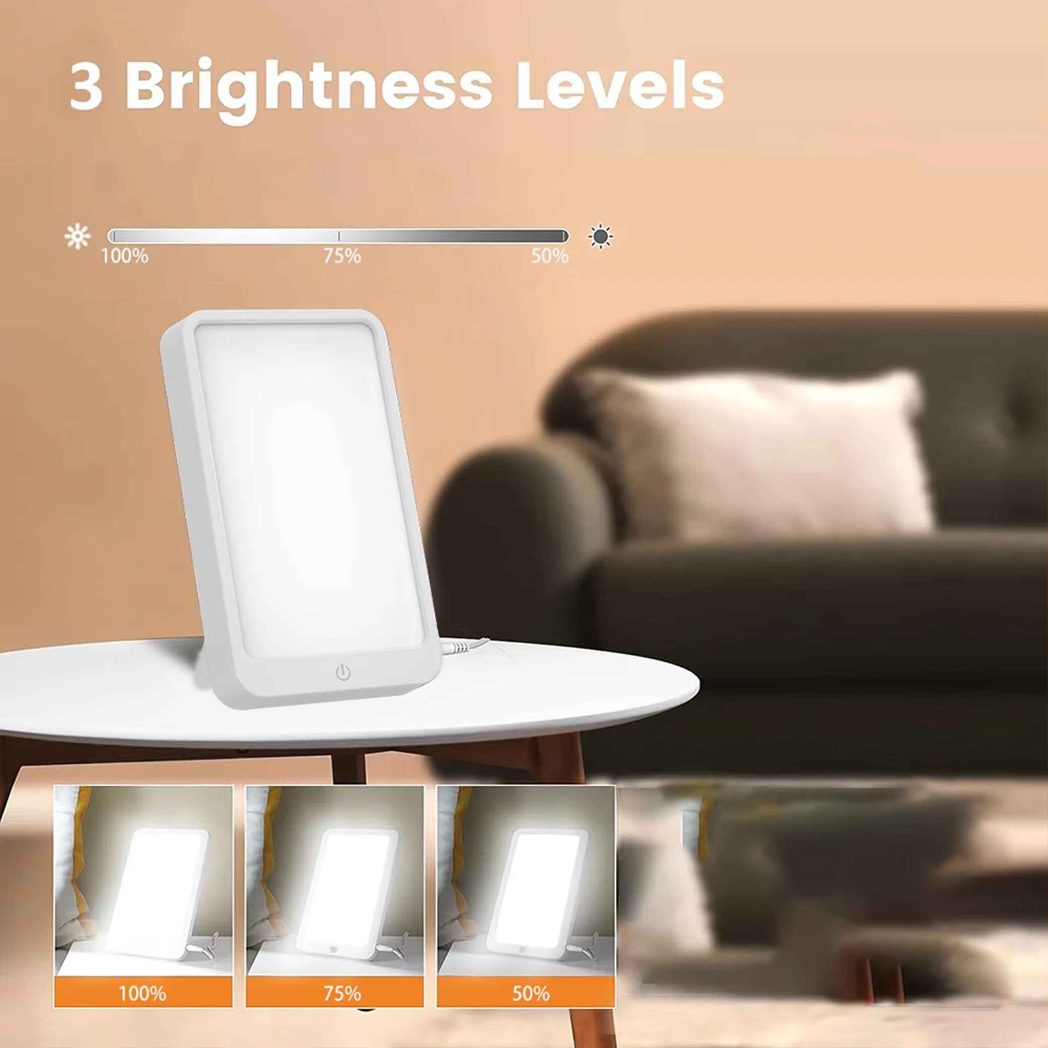 Hot Selling Modern Design LED Therapy Lamp Factory OEM/ODM Increased Energy Daylight Seasonal Sad Light Better Sleep UV Free
