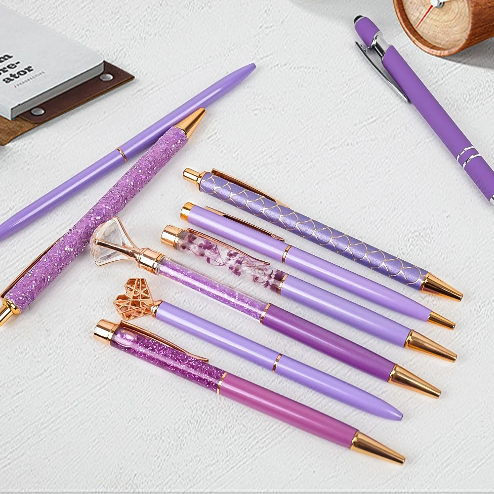 Economical metallic promotional Crystal ball pen Luxury Roller Ball Pens Customized Logo Metal Gift Pen