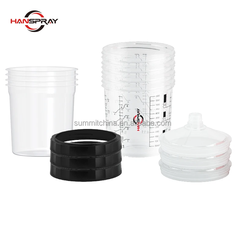 Automotive paint systems with black circle applicable to any spray gun paint cup system