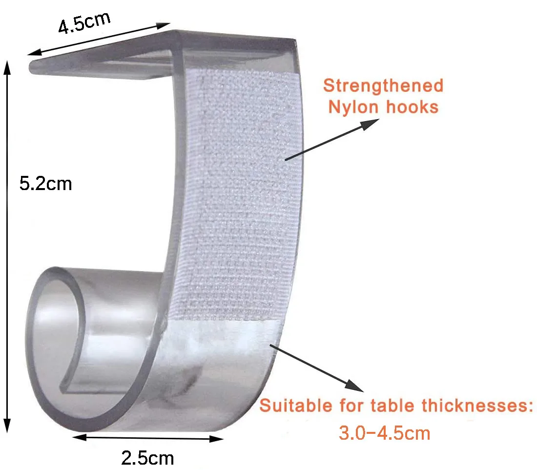 Tablecloth Skirt Clips Table Skirt Clips Clear Plastic with Hook Fastener for Table Cover