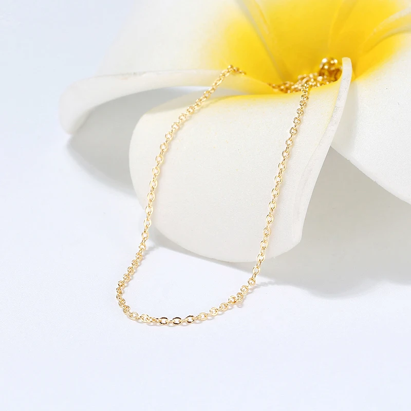 RINNTIN SC06 cadenas de oro ювелирные изделия оптом итальянские 925 пробы серебряные Кабельные цепи звенья Золотая цепь для женщин