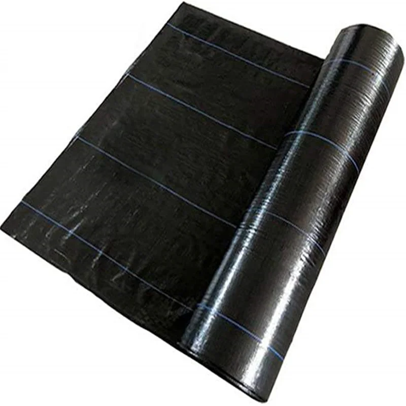 High permeability Black and green weed control mat woven roving agricultural ground cover
